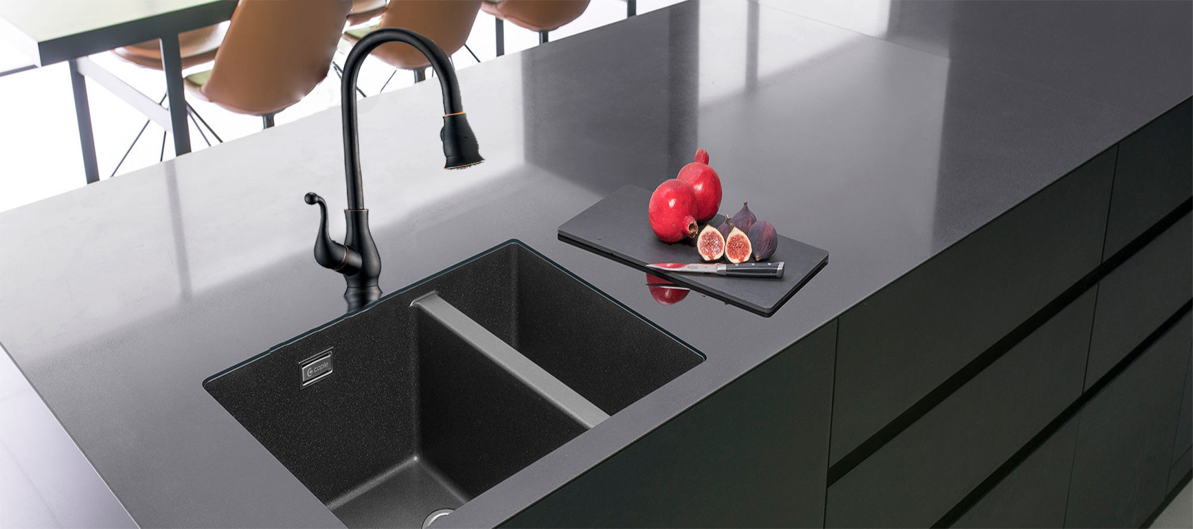 شیر ظرفشویی شاوری موست مدل تورنتو چرمی مسی (مشکی)