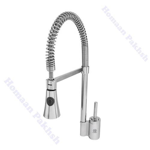 شیر ظرفشویی برند قهرمان مدل زمرد شلنگدار (Zomorod Chrome)