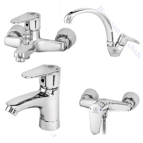 ست شیرآلات برند قهرمان مدل سهند کروم (Sahand Chrome)