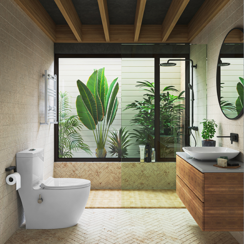 توالت فرنگی چینی کرد مدل انتوریوم مونوبلاک (Toilet Anthurium)