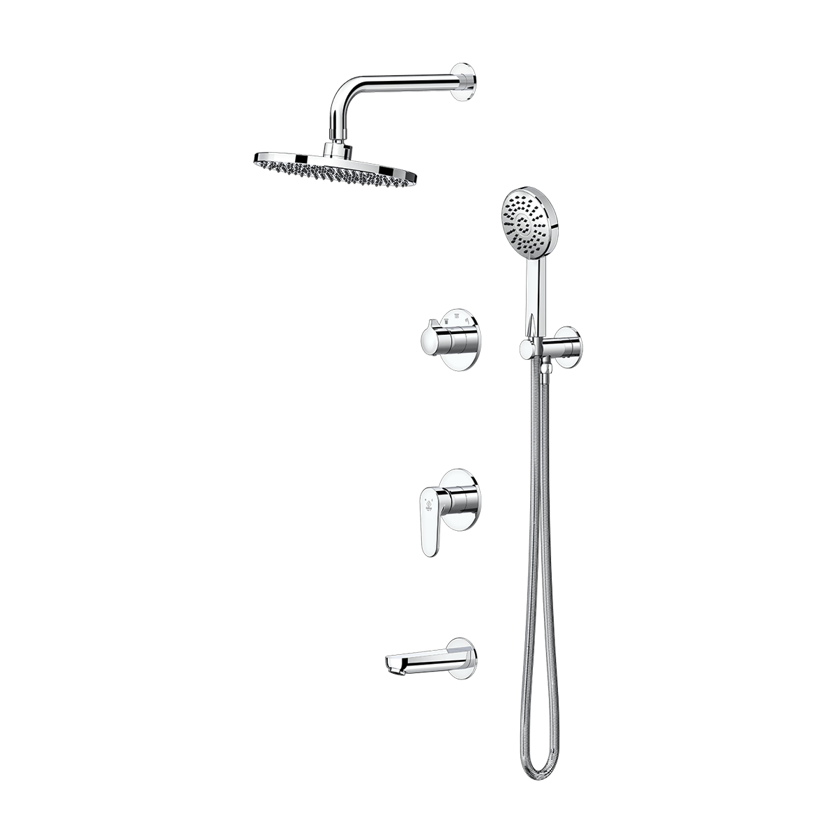 شیر حمام توکار لارا با سردوش دیواری برند کاویان