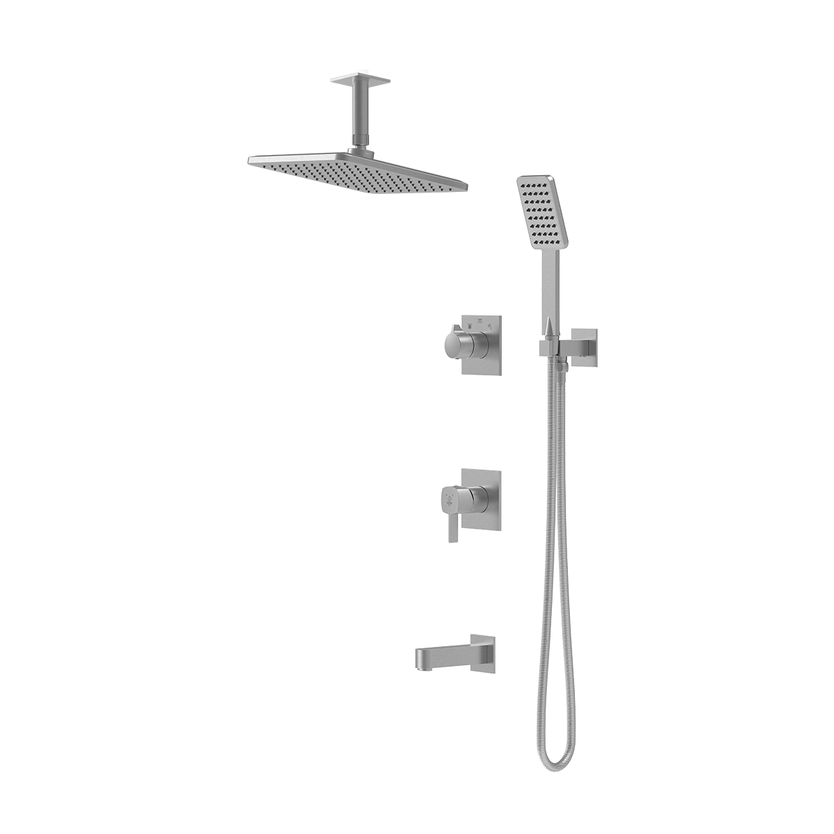شیر حمام توکار ساتین با سردوش سقفی برند کاویان