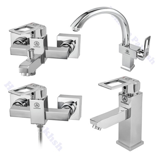 ست شیرآلات برند قهرمان مدل فلت کروم (Flat Chrome)