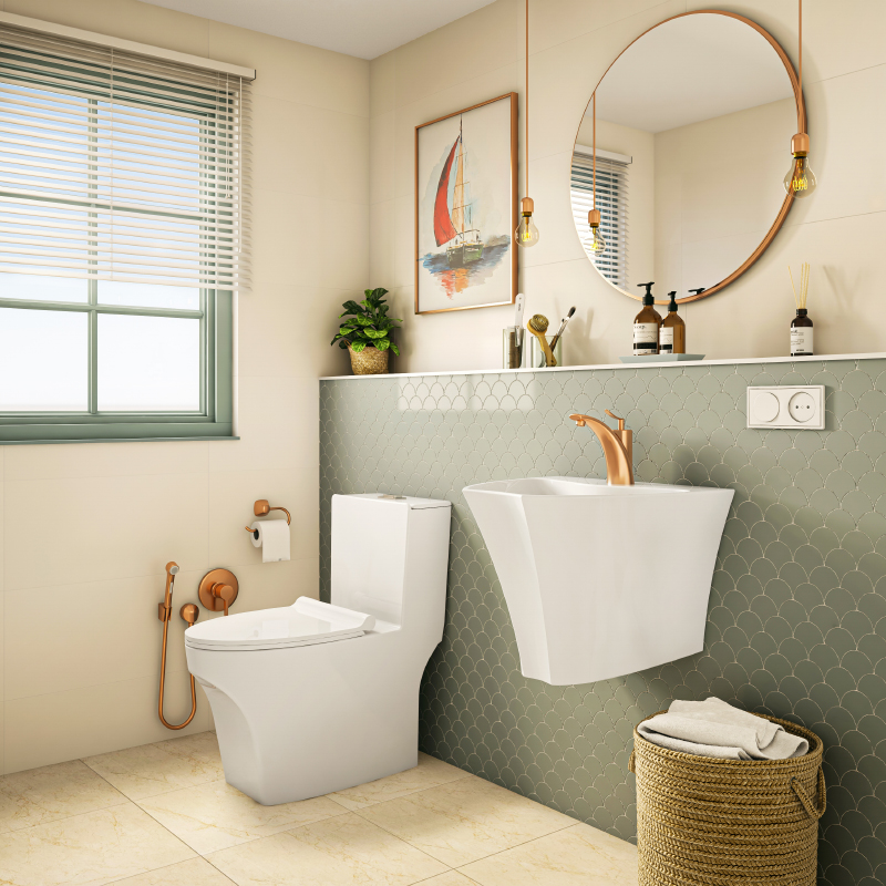 توالت فرنگی چینی کرد مدل منوبلاک لیندا