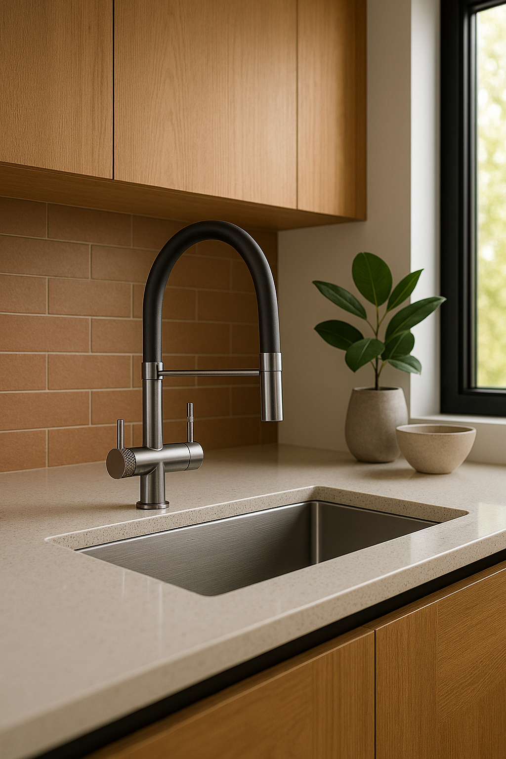 شیر ظرفشویی زانتی 57012 دومنظوره گان بلک دو دسته (Zanetti) + ارسال رایگان