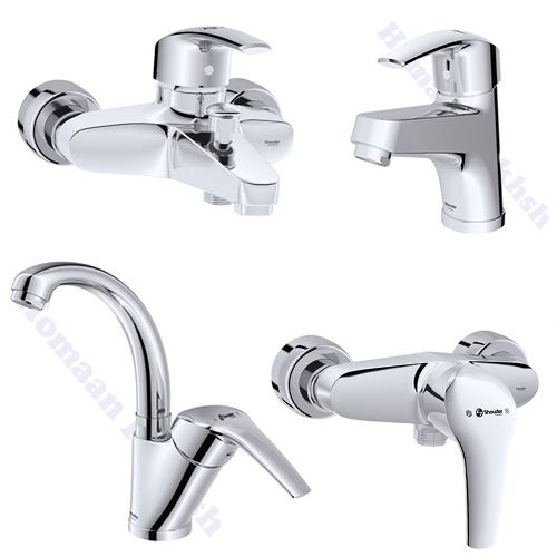 ست شیرالات شودر مدل پاریس کروم (Paris Chrome)